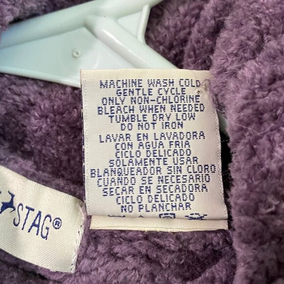 Vintage Cozy Turtleneck Sweater Womens S Purple Vibrant Academia Apres Ski Soft - Picture 5 of 5
